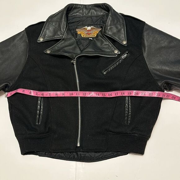 Harley Davidson women’s bomber wool leather jacket size L - Picture 11 of 12